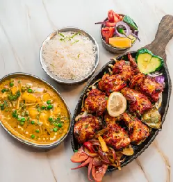 Tandoori Chicken Platter at Indian Restaurant Gandhi